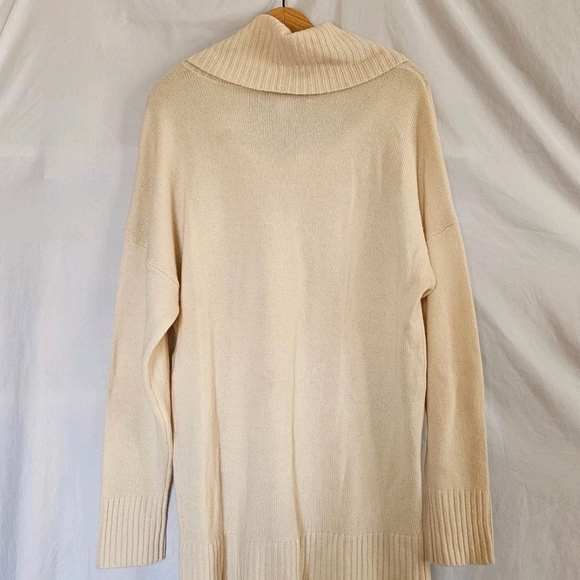 Design History Pure Cashmere Cowl Neck Tunic Sweater Womens L Cream - Picture 2 of 7